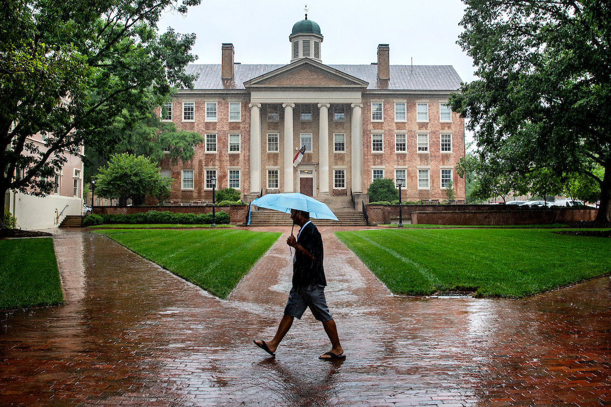 rainy day in front of South Building